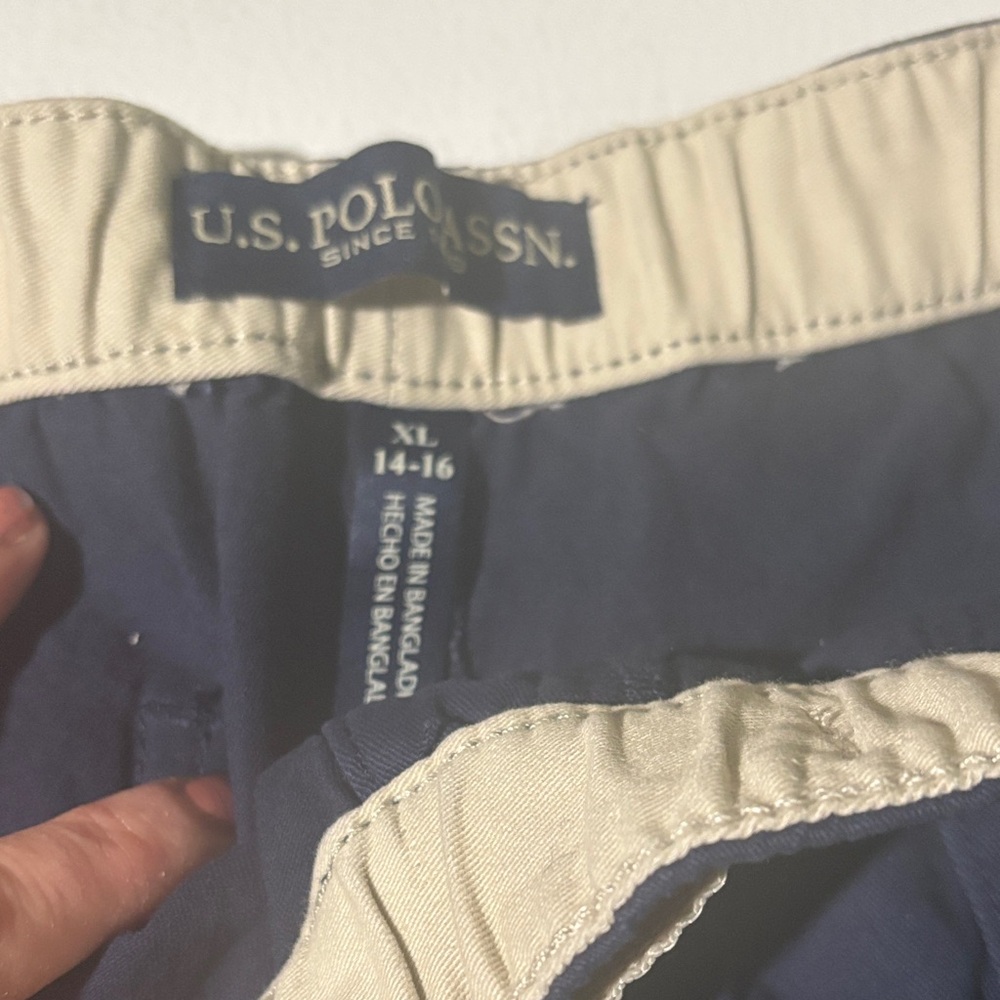 NWT U.S. Polo Assn. Navy Blue Boys' Hybrid Shorts with Contrast Webbing Belt - Picture 5 of 5